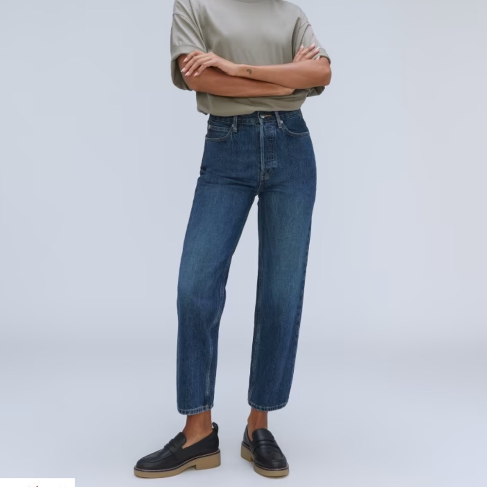 NWT Everlane rigid way high jean in rich indigo